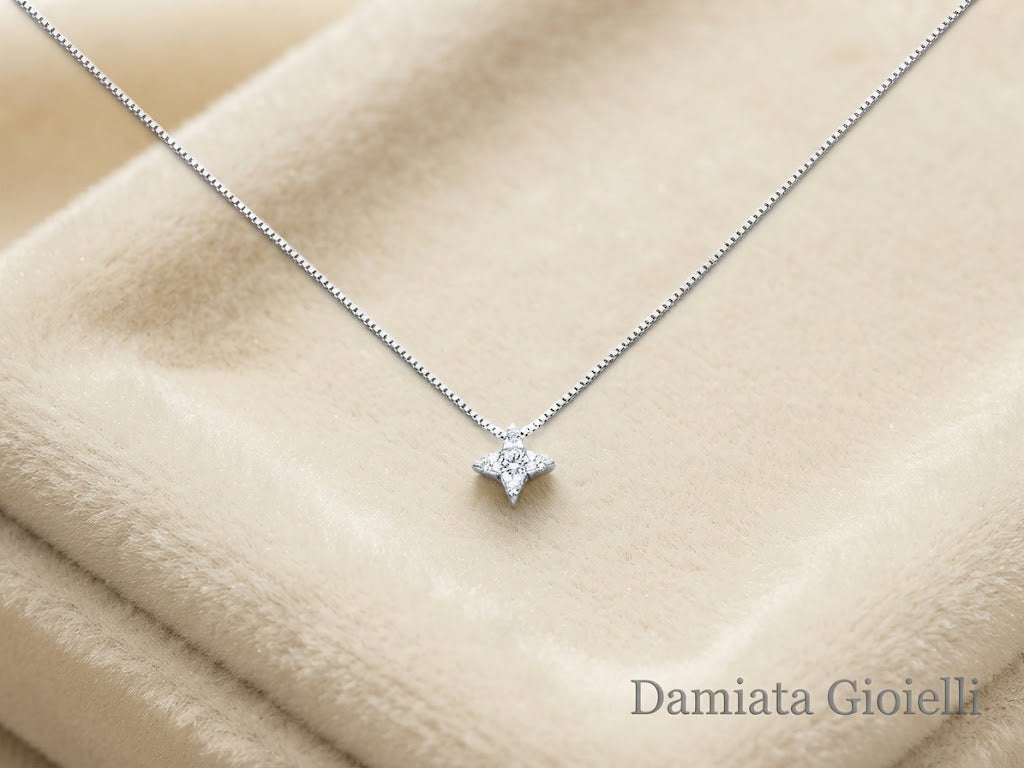 Collana punto luce donna Miluna in oro bianco e diamanti ref. CLD4023_005G7