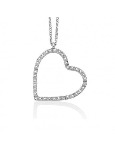 Collana a cuore donna Miluna in argento e diamanti CLD4468
