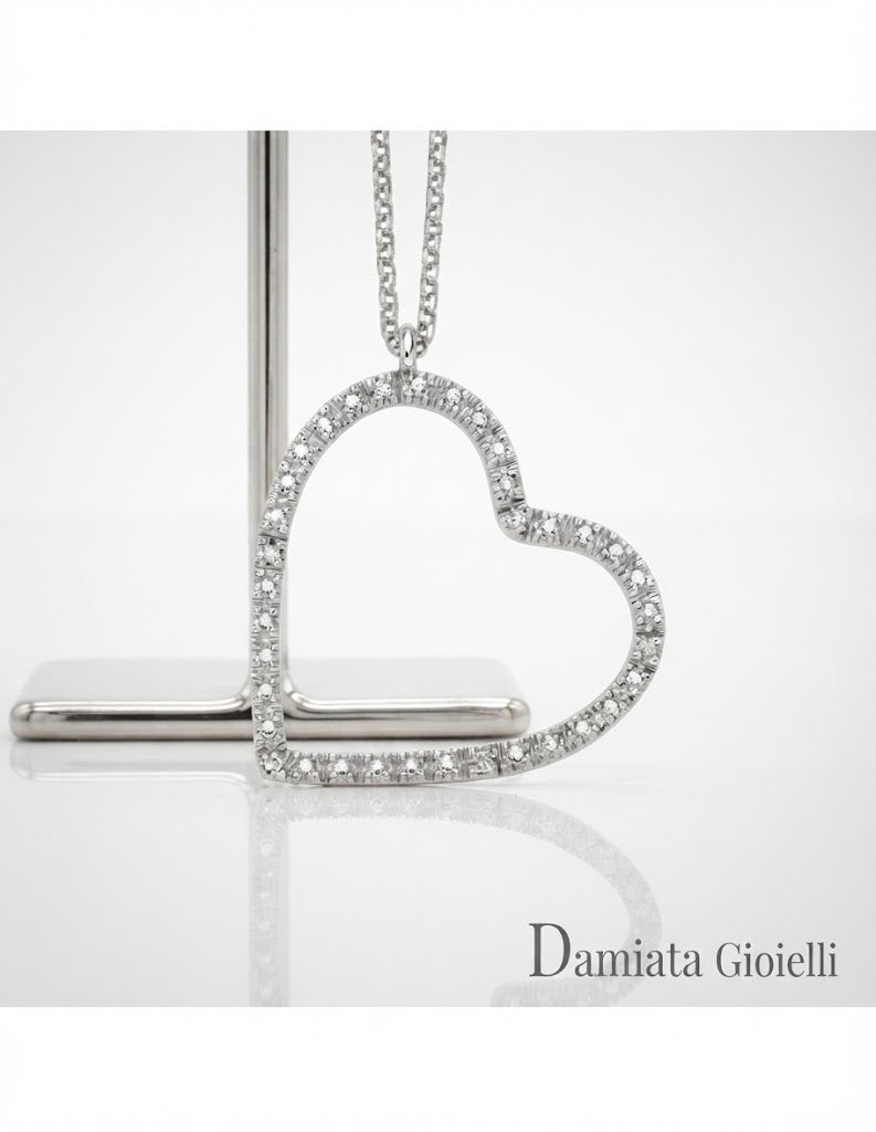 Collana a cuore donna Miluna in argento e diamanti ref. CLD4468