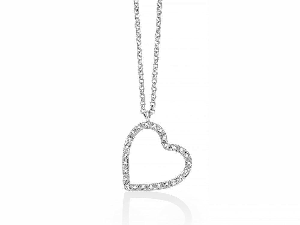Collana cuore donna Miluna in argento e diamanti CLD4469