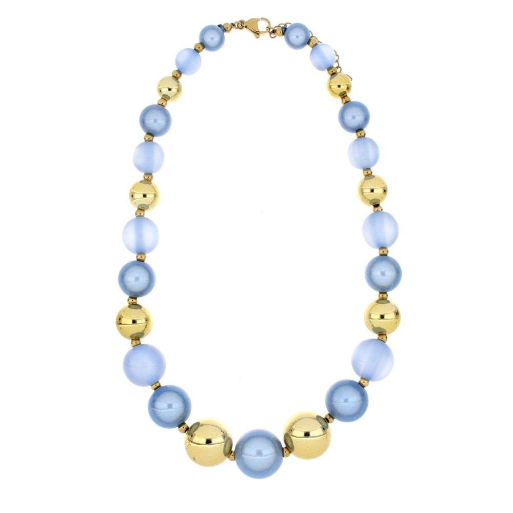 Collana donna Urania Preziosi in acciaio dorato CLFLO1001BLU