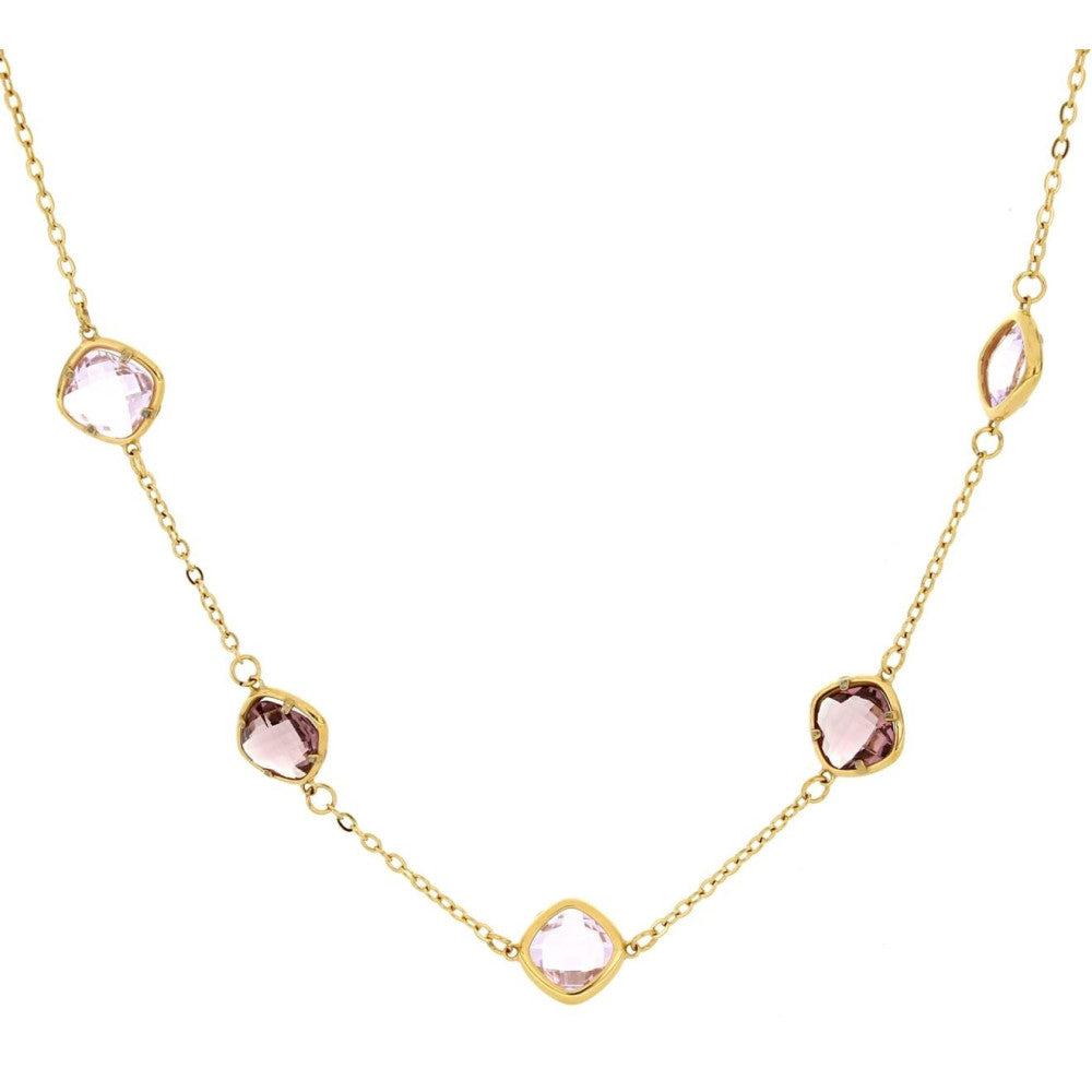 Collana donna Urania Preziosi in acciaio dorato  e cristalli CLLED2002VIO