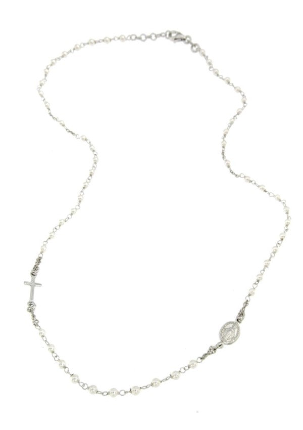 Collana rosario unisex Urania Preziosi in argento e cristalli CLR1030