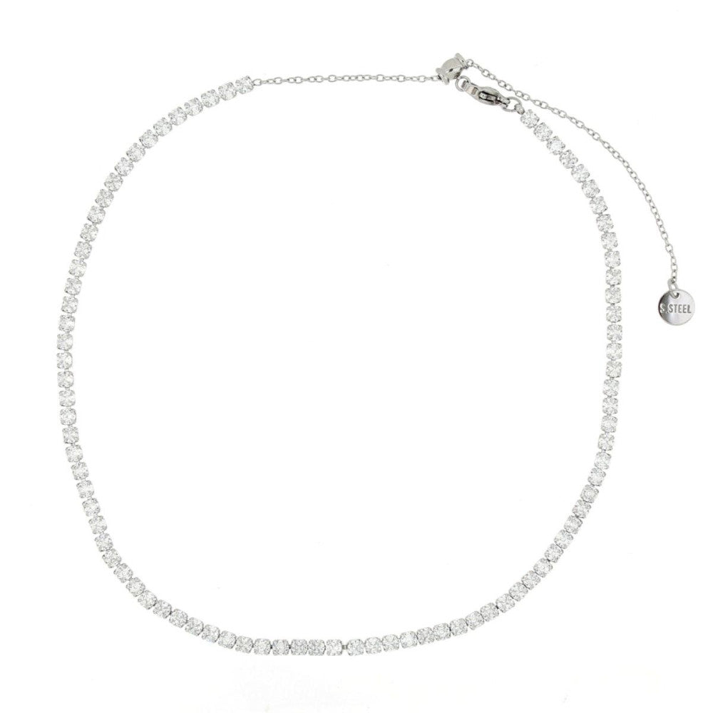 Collana tennis donna Urania Preziosi in acciaio e zirconi bianchi CLTE03
