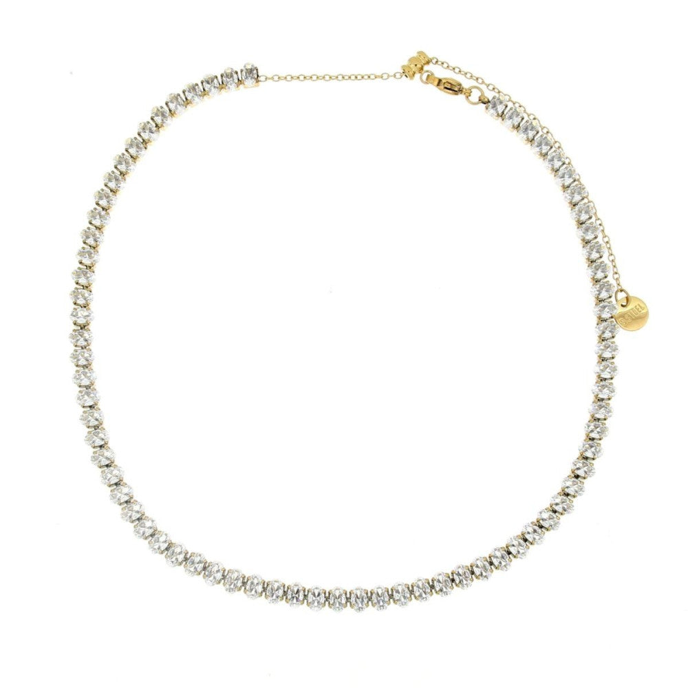 Collana tennis donna Urania Preziosi in acciaio dorato e zirconi bianchi CLTE06GD