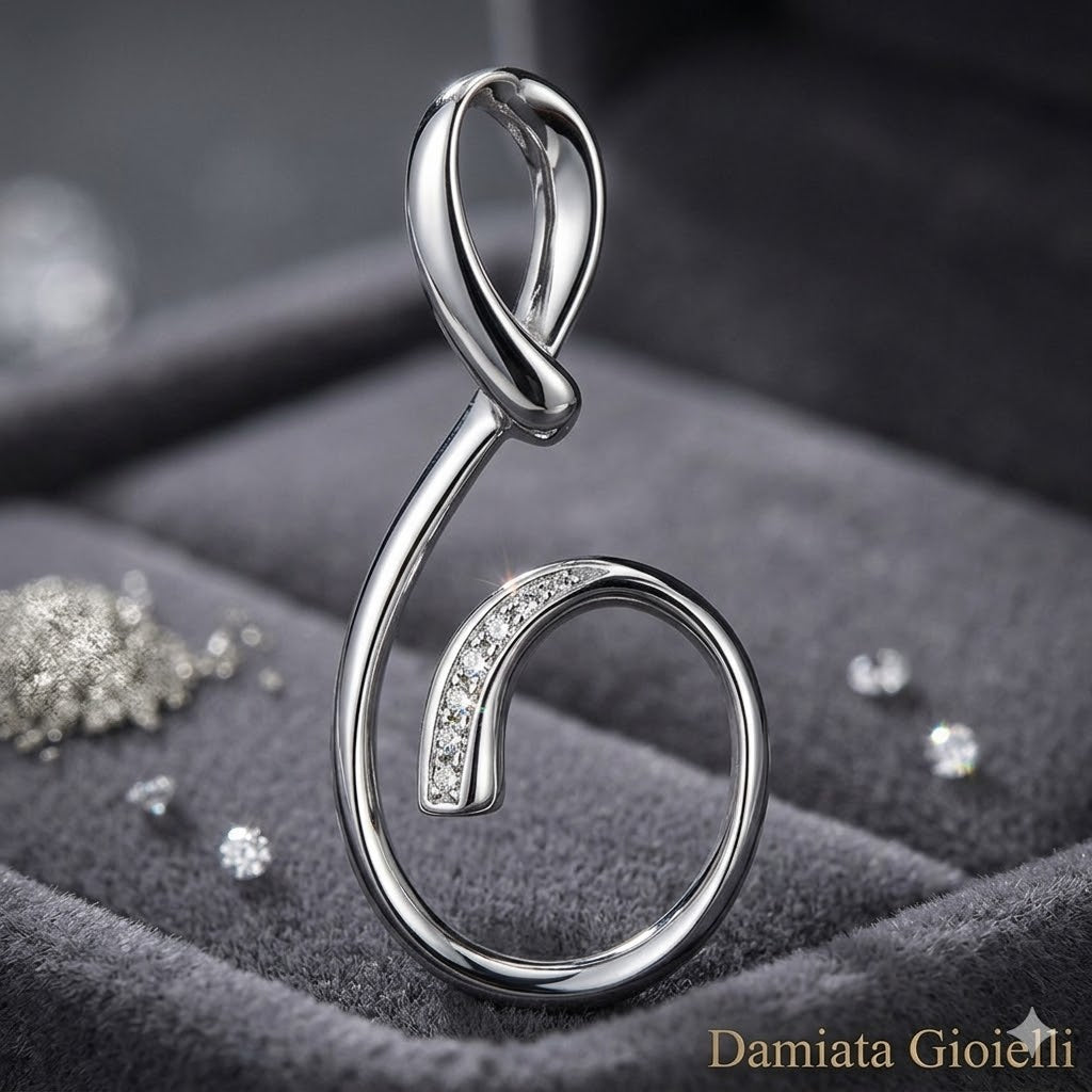 Pendente Comete donna in oro bianco e diamanti COB151