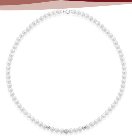 Collana donna Lucciole Gioielli in oro bianco e perle COLLS-3OB/9KT