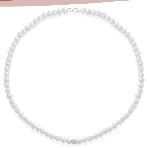 Collana donna Lucciole Gioielli in oro bianco e perle COLSAT-3OB/9KT
