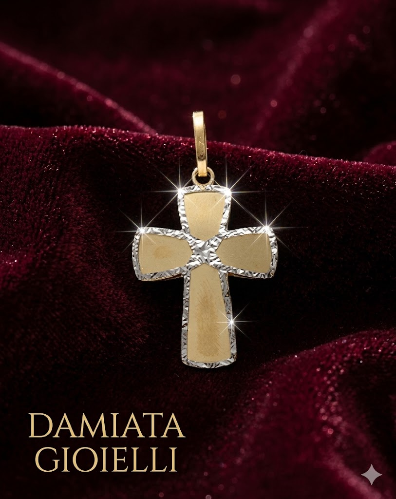Ciondolo a croce donna Damiata Gioielli in oro bianco e giallo ref. CR1-18