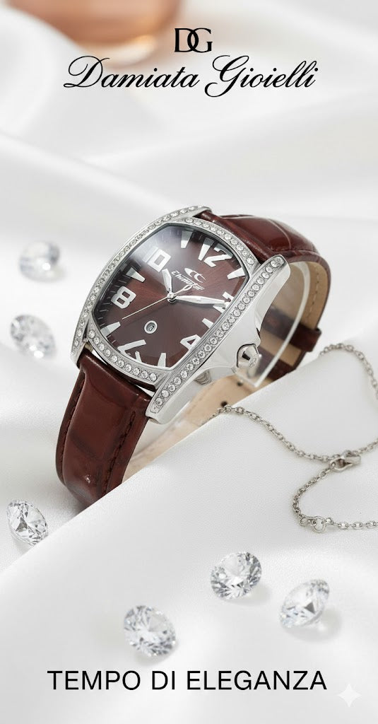 Orologio solo tempo Chronotech donna in acciaio e pelle CT.7988LS/63