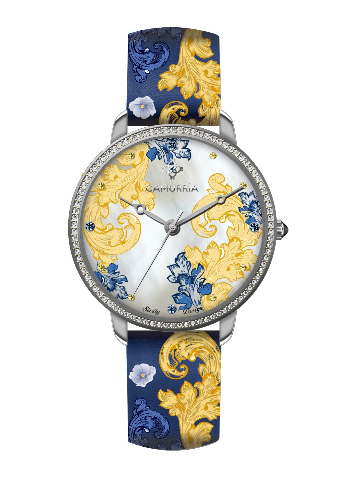 Orologio solo tempo Camurria donna collezione "DAMASCO" in acciaio e pelle CW44ST1