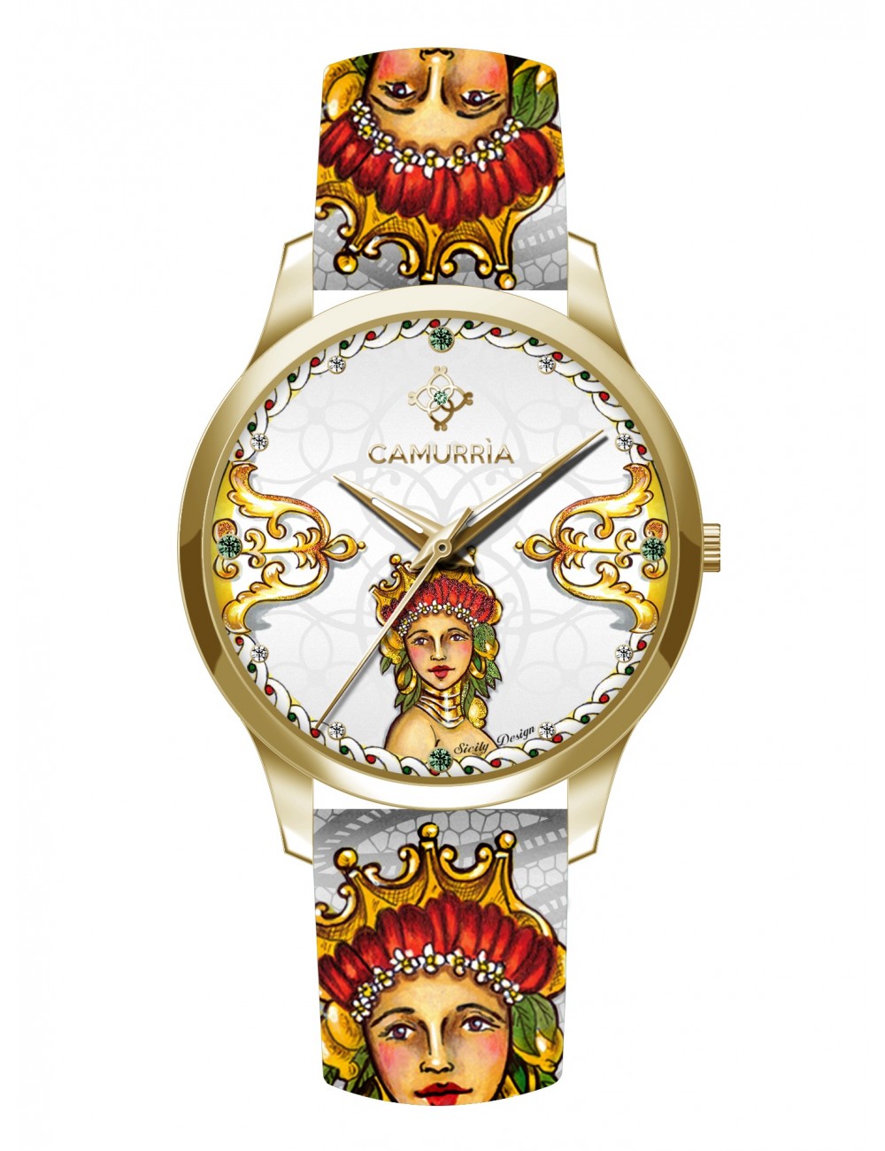 Orologio solo tempo donna Camurria in acciaio e pelle CW63GT1