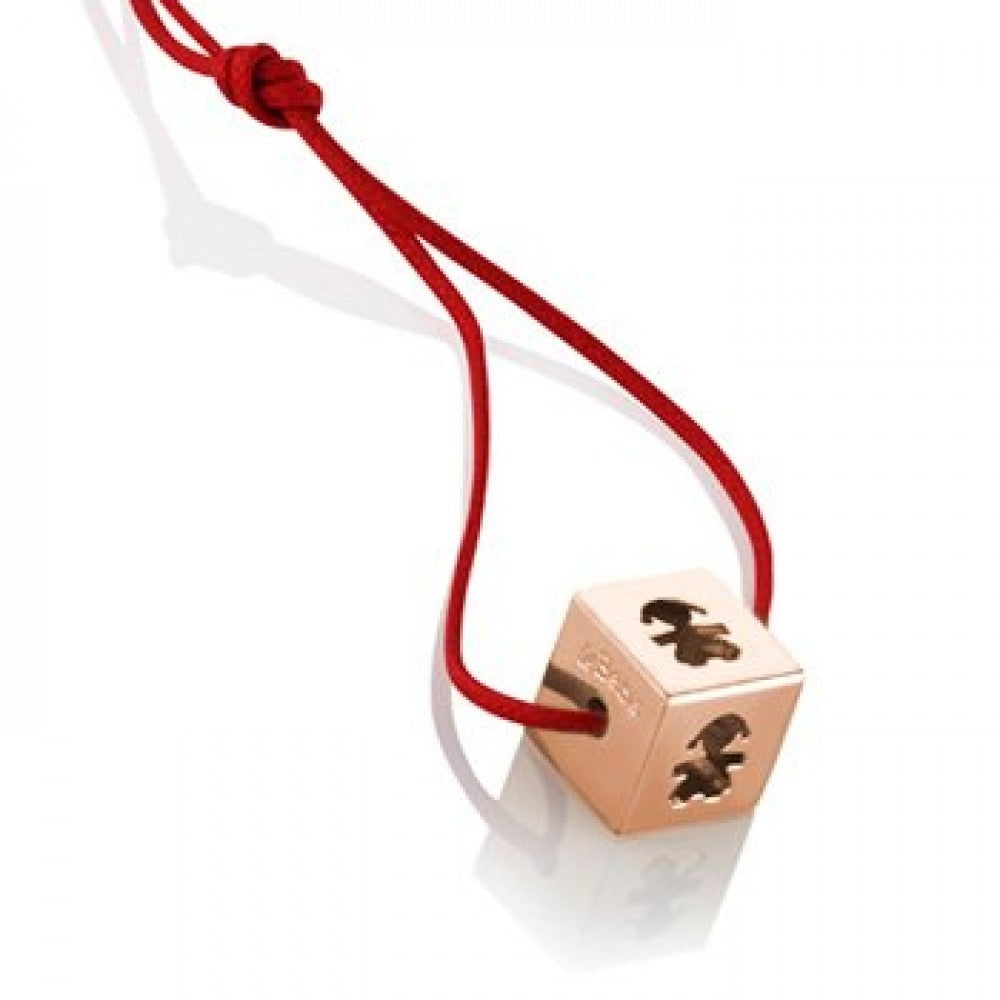 Charm unisex Le Bebé Dado in oro rosa e cordoncino DLB016