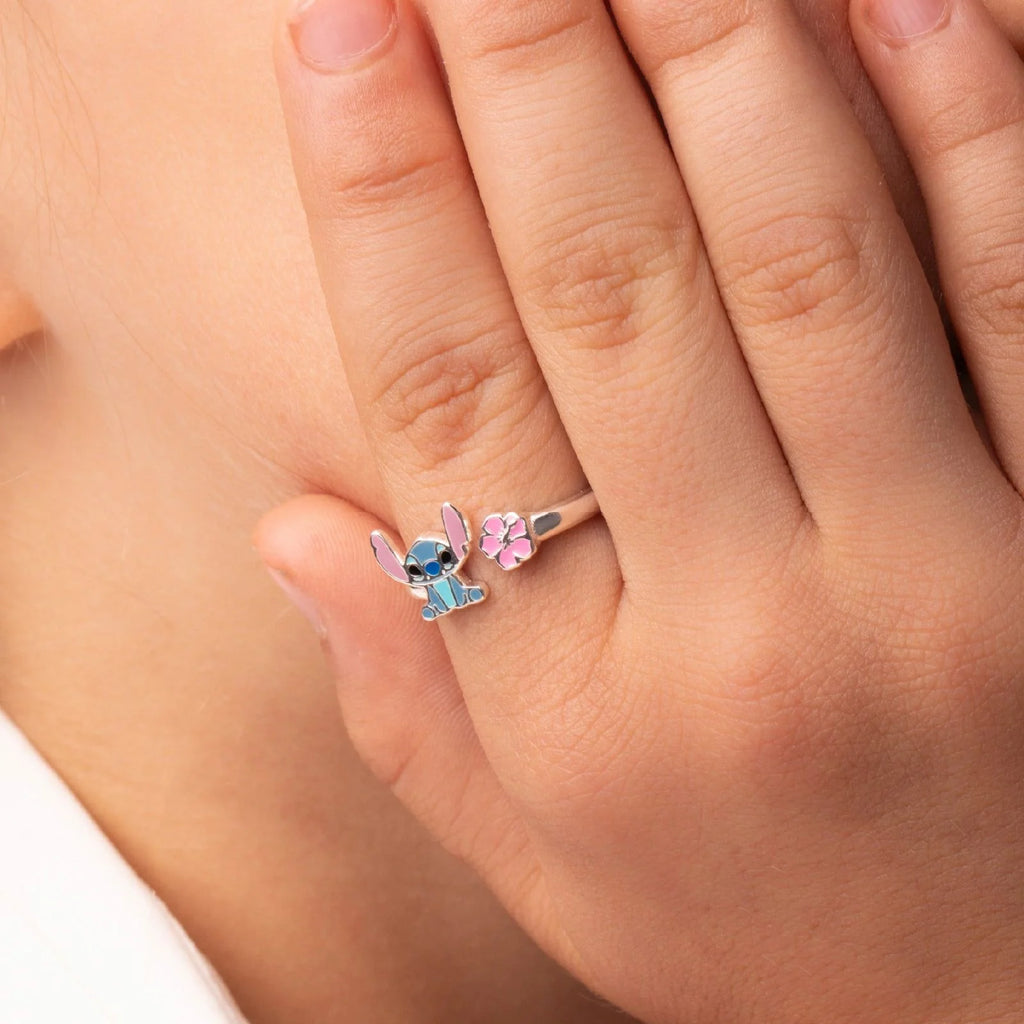 Anello bambina Disney in argento smaltato 925% raffigirante Stitch DS00001SL-CS
