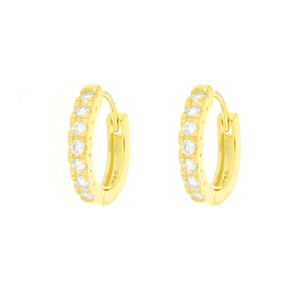 Orecchini a cerchio donna Urania Preziosi in argento e zirconi E0021GD