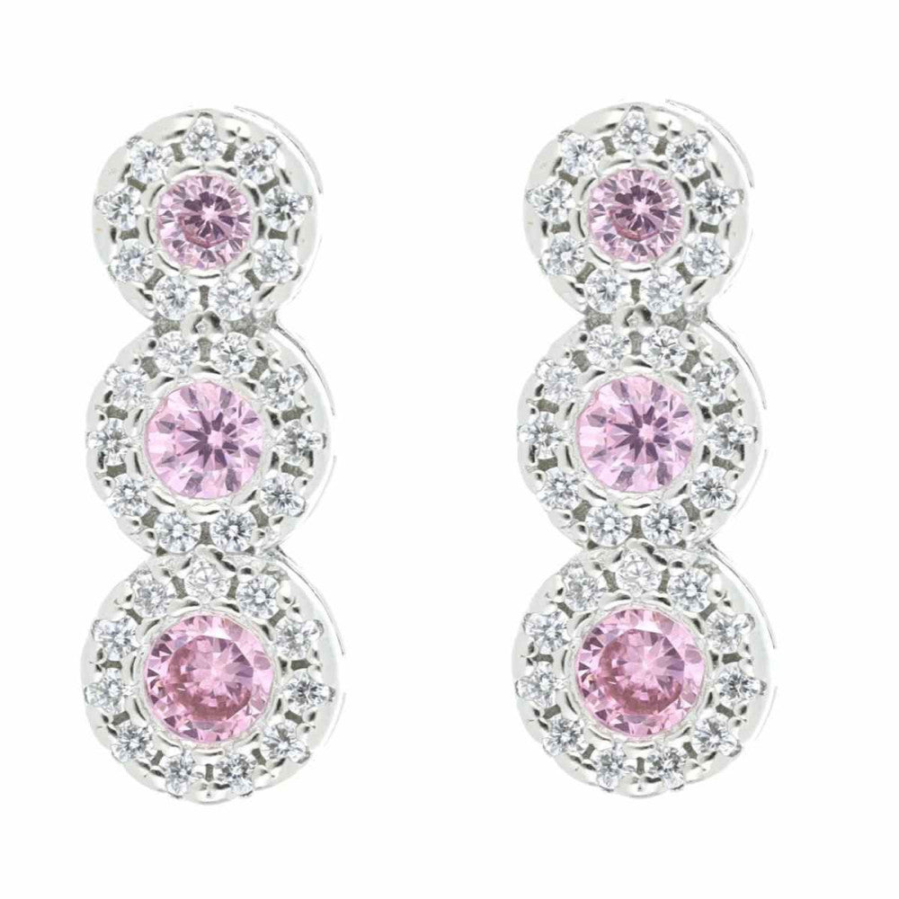 Orecchini trilogy donna Urania Preziosi in argento e zirconi E2500PINK