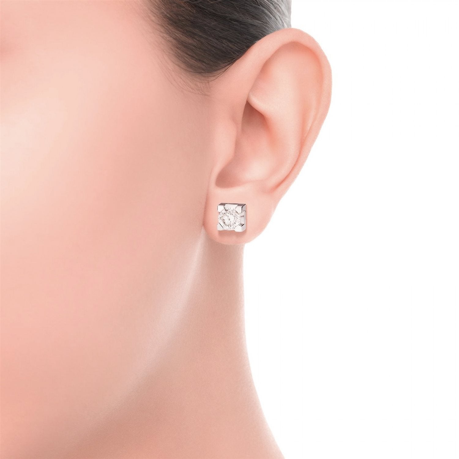 Orecchini punto luce donna Recarlo in oro e diamanti E30PX265/022