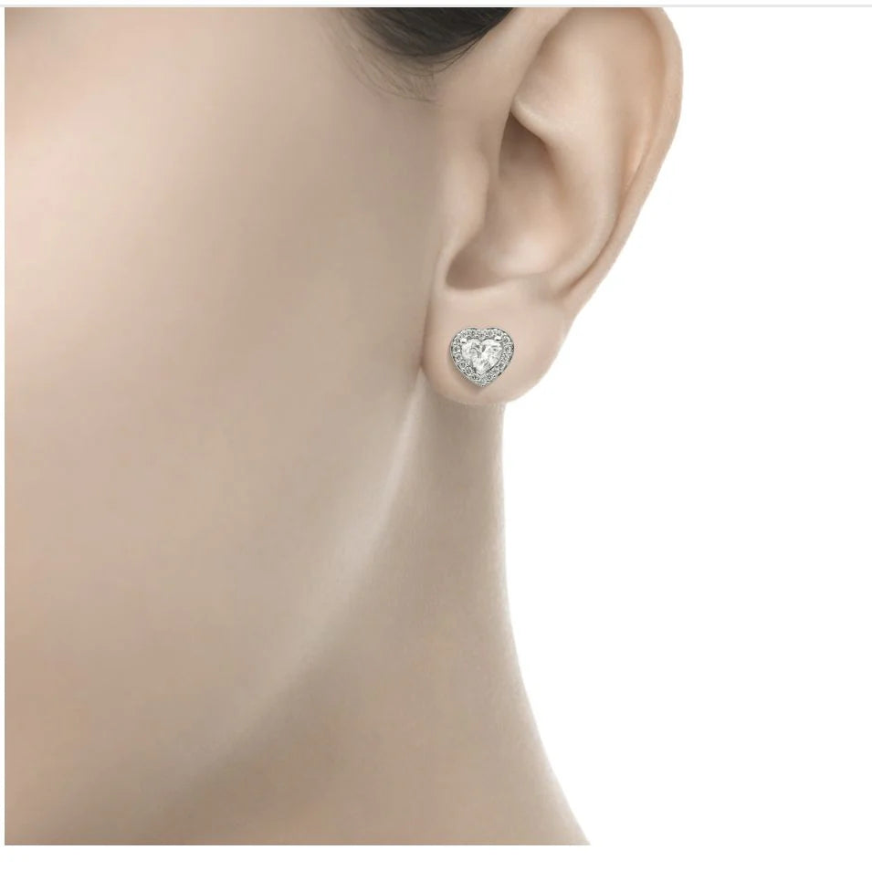 Orecchini cuore donna Recarlo in oro bianco e diamanti E67SC002/046