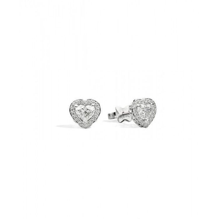 Orecchini cuore donna Recarlo in oro bianco e diamanti E67SC002/046