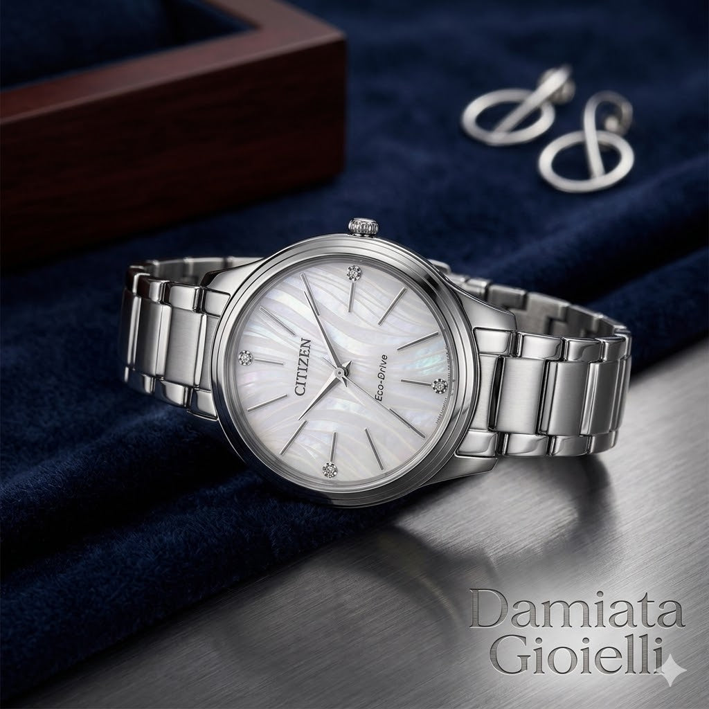 Orologio Citizen donna collezione "OF" in acciaio e cristalli EM1220-58A