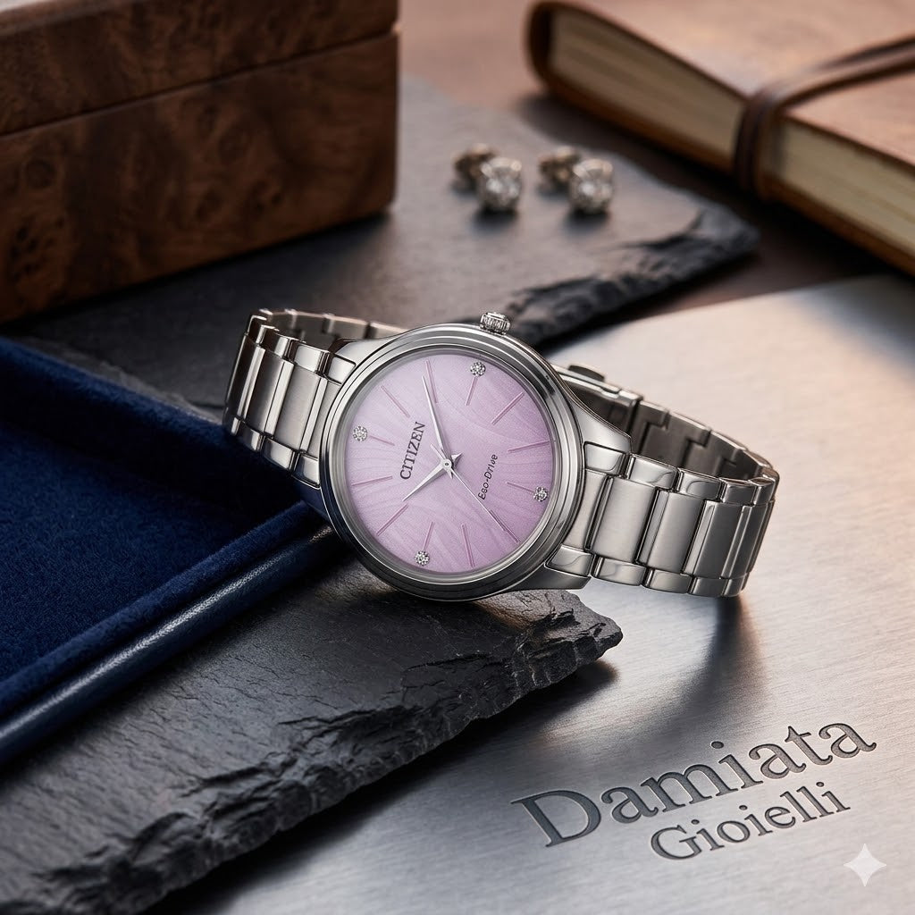 Orologio Citizen donna collezione "OF" in acciaio e cristalli EM1220-58X