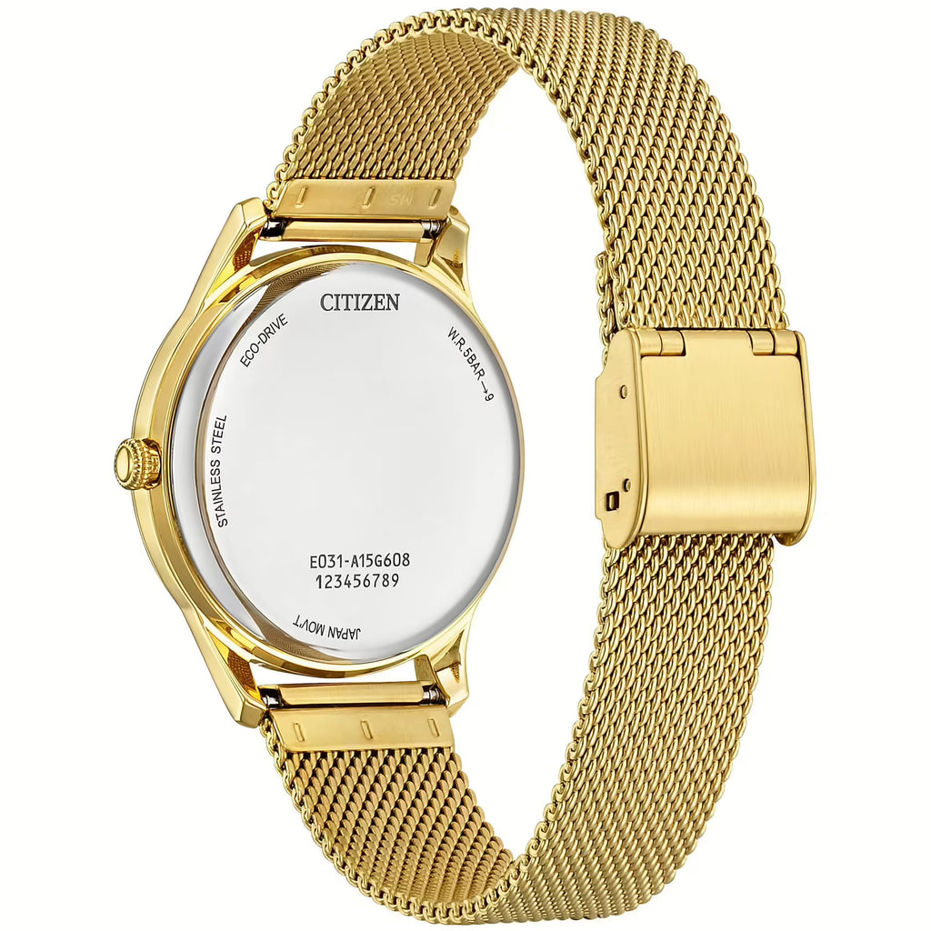 Orologio Citizen donna collezione "OF" in acciaio dorato e cristalli EM1222-87A