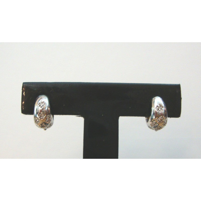 Orecchini a cerchio donna Nimei in oro bianco e diamanti ERD116