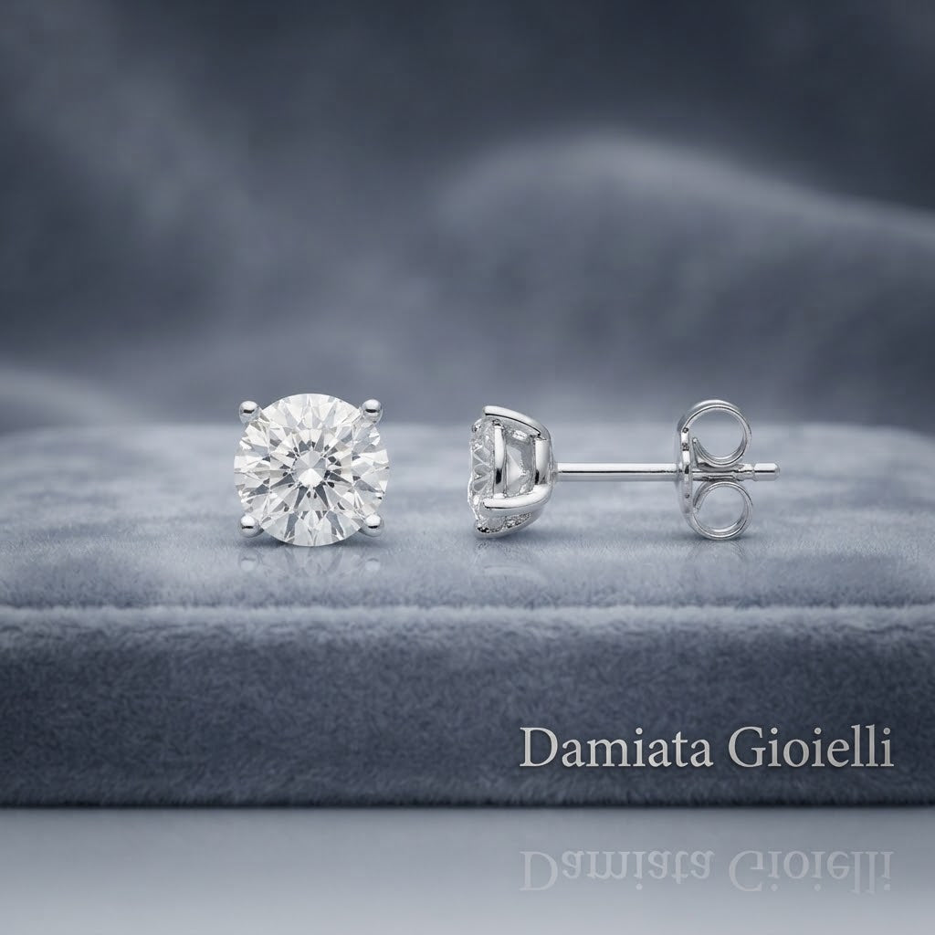 Orecchini punto luce donna Miluna in oro bianco e diamanti ref. ERD2317