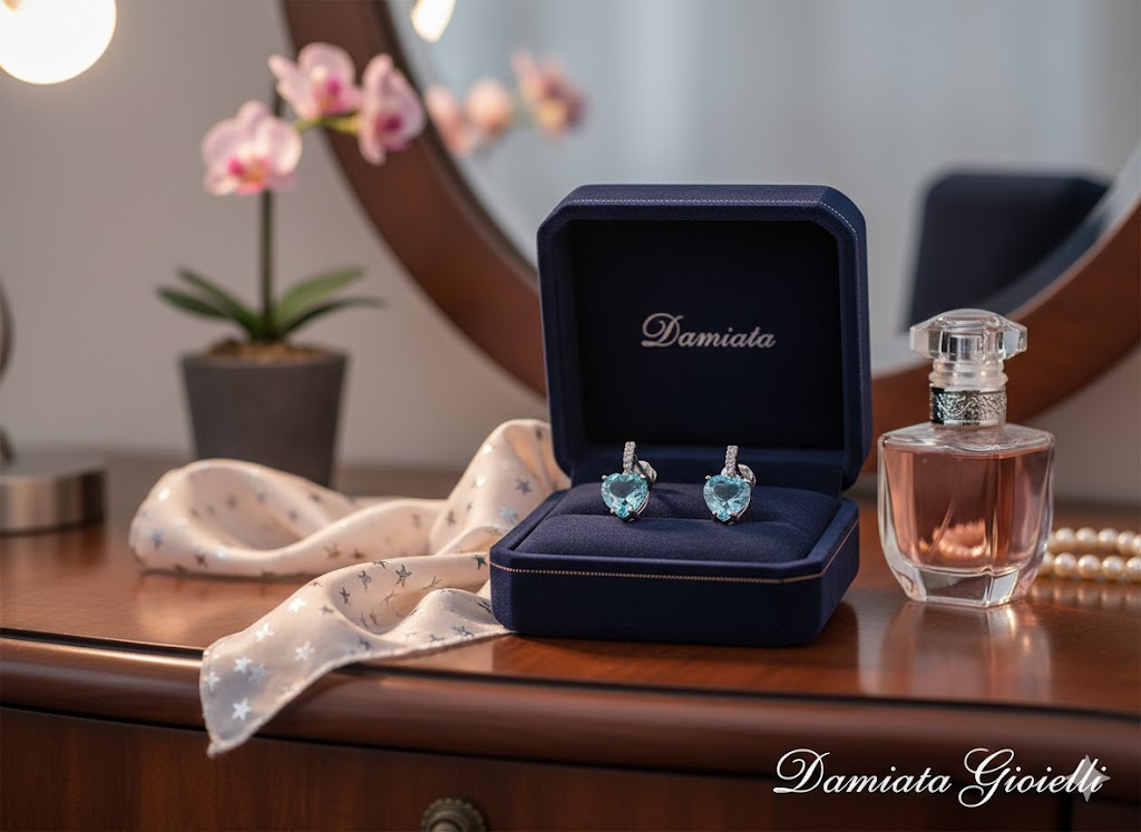 Orecchini donna Miluna in oro bianco, diamanti e topazi ERD2407X