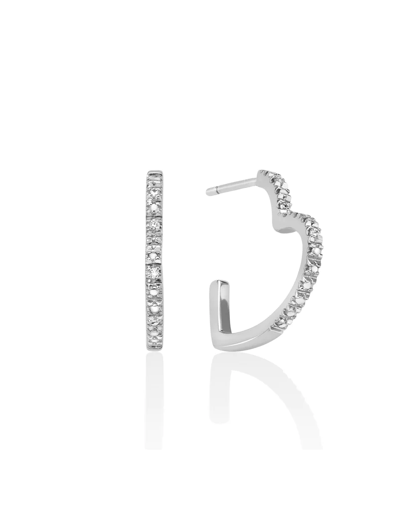 Orecchini a cuore donna Miluna in argento e diamanti ERD2644