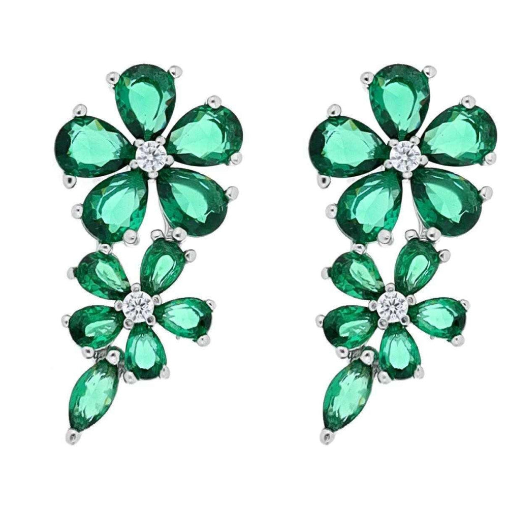 Orecchini pendenti a fiore donna Urania Preziosi in argento e zirconi ESI1001SM