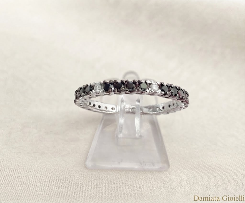 Anello veretta unisex Orelù in oro bianco e diamanti di 0,55 carati ref. FE18NZ