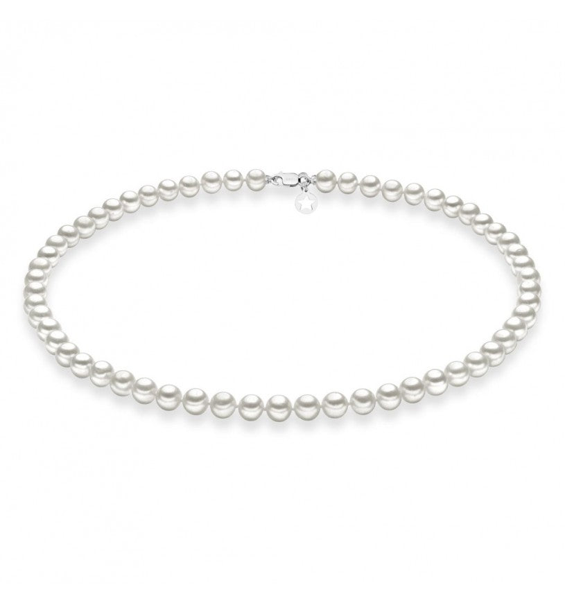 Collana Comete donna filo di perle d'acqua dolcemontata in oro bianco FWQ106
