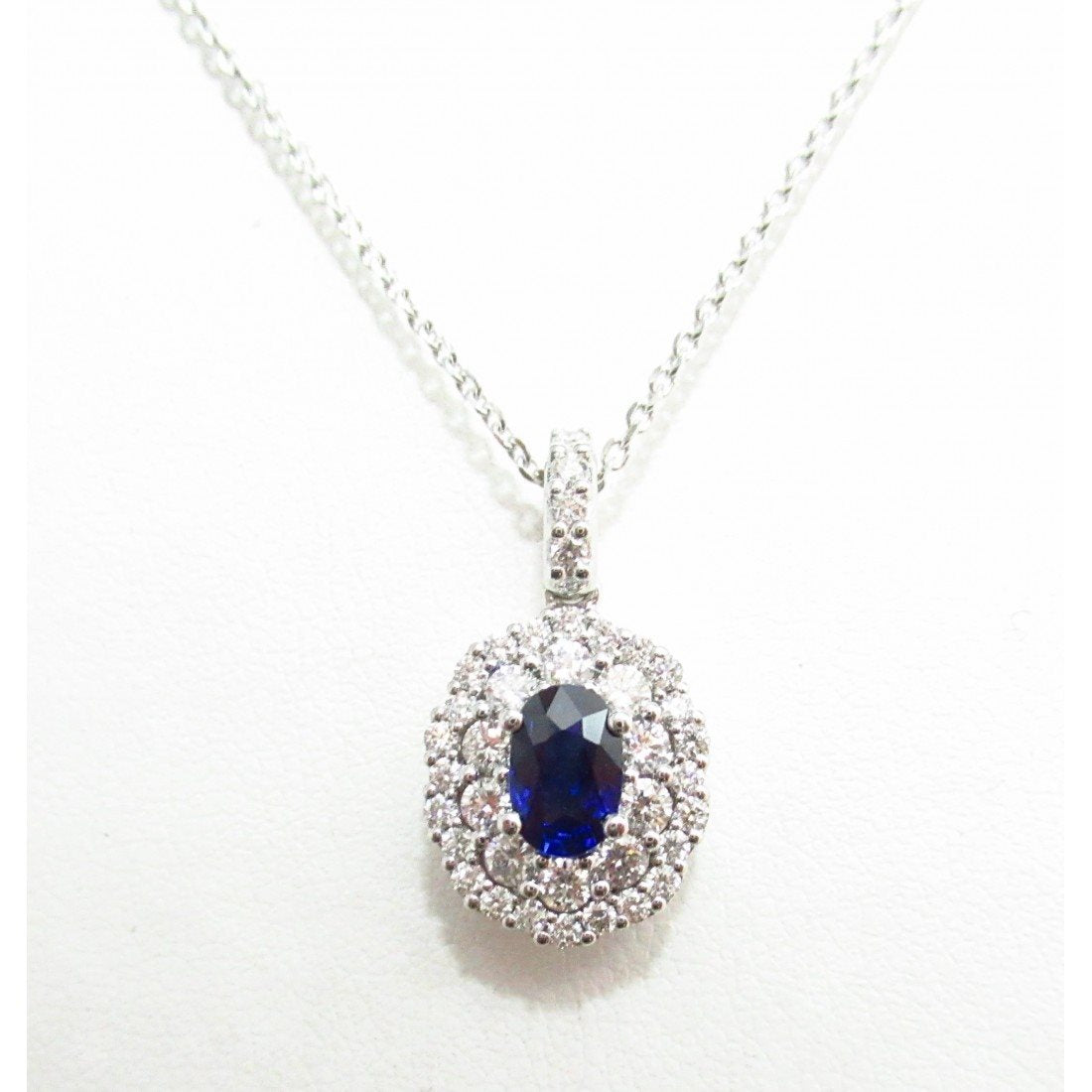 Collana donna Giorgio Visconti in oro bianco, diamanti e zaffiro GB38963BZ