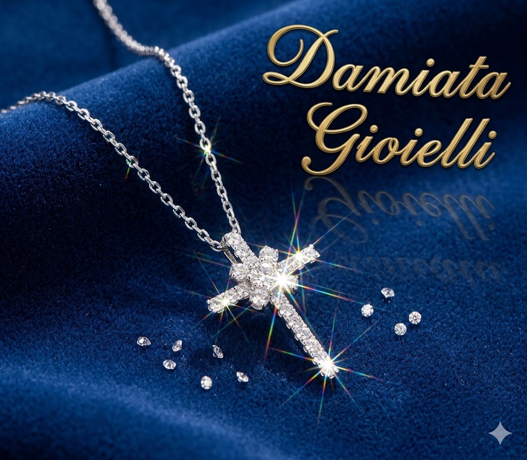 Girocollo con croce Giorgio Visconti donna in oro bianco e diamanti GBX38702