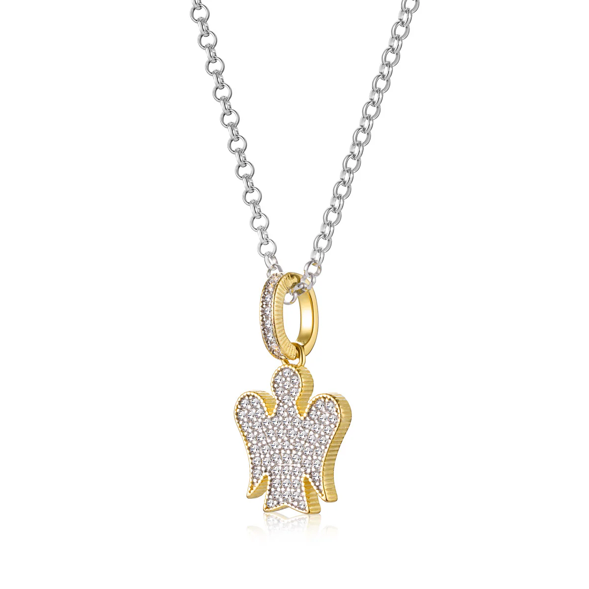Collana angelo donna Roberto Giannotti in argento bicolore e zirconi GIA365