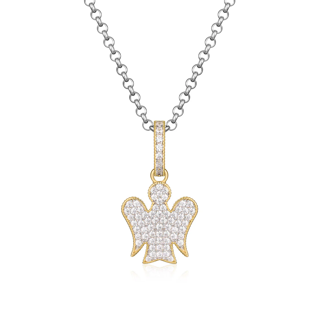 Collana angelo donna Roberto Giannotti in argento bicolore e zirconi GIA365