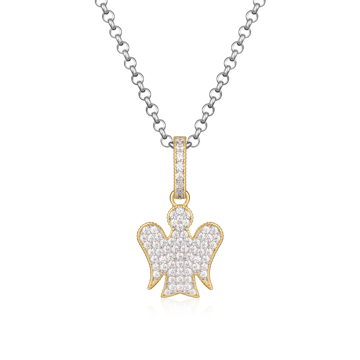Collana angelo donna Roberto Giannotti in argento bicolore e zirconi GIA365