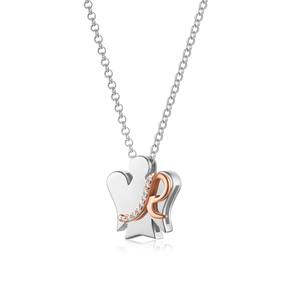 Collana con iniziale R donna Roberto Giannotti Donna in argento bicolore e zirconi GIA500R