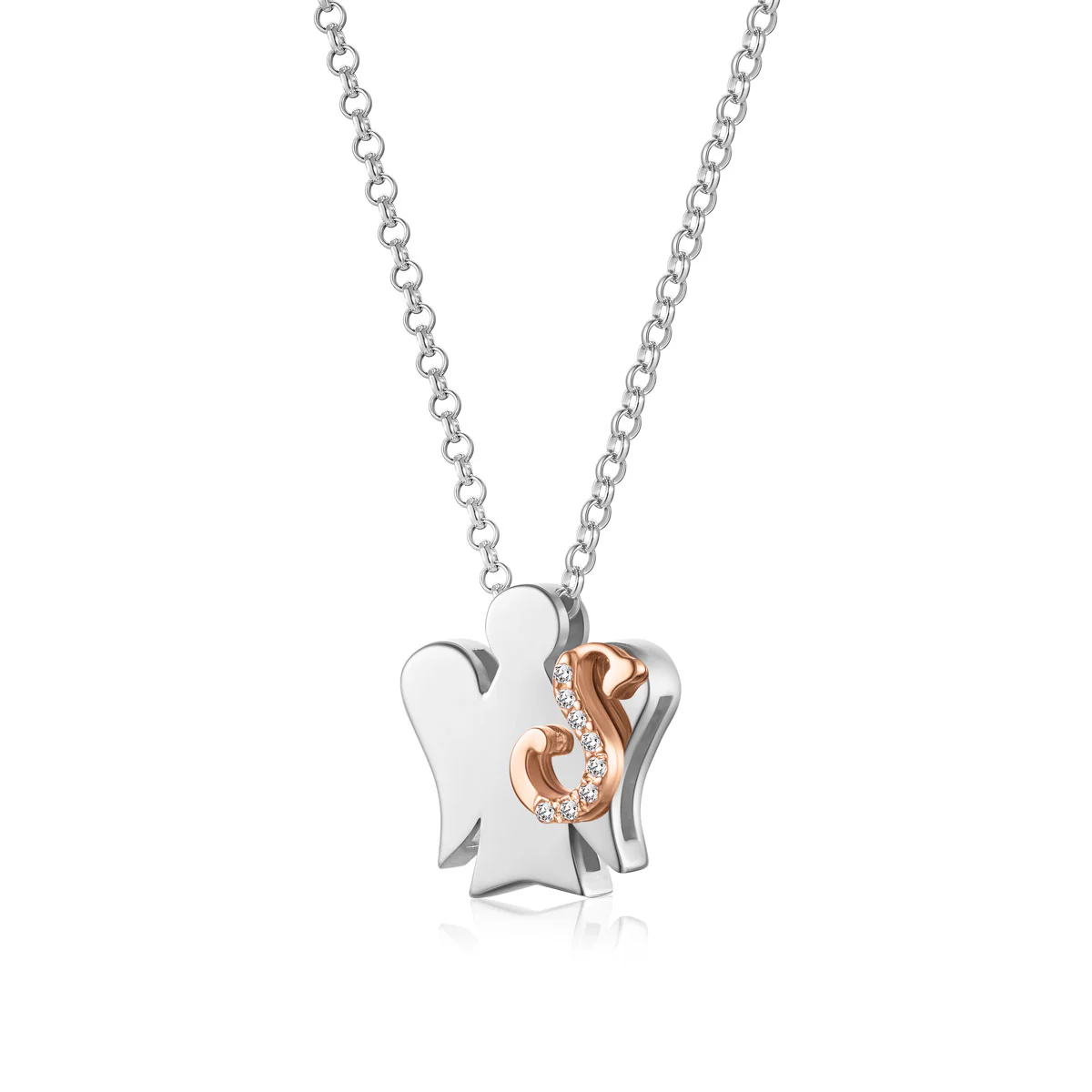 Collana con iniziale S donna Roberto Giannotti Donna in argento bicolore e zirconi GIA500S