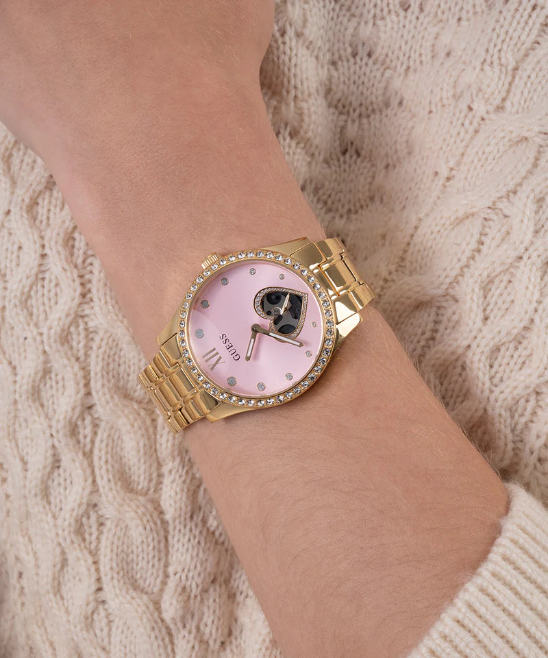 Orologio solo tempo donna Guess collezione Be Loved in metallo rosè GW0380L2