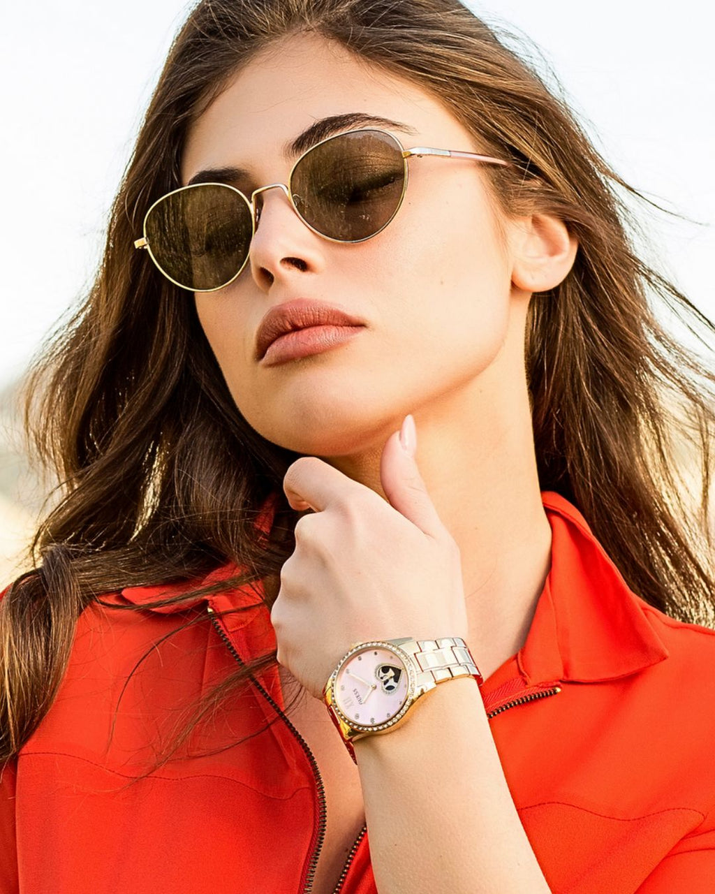 Orologio solo tempo donna Guess collezione Be Loved in metallo rosè GW0380L2