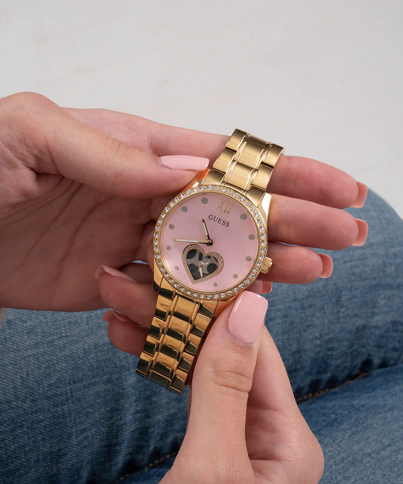Orologio solo tempo donna Guess collezione Be Loved in metallo rosè GW0380L2