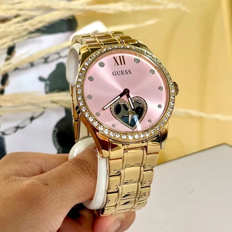 Orologio solo tempo donna Guess collezione Be Loved in metallo rosè GW0380L2
