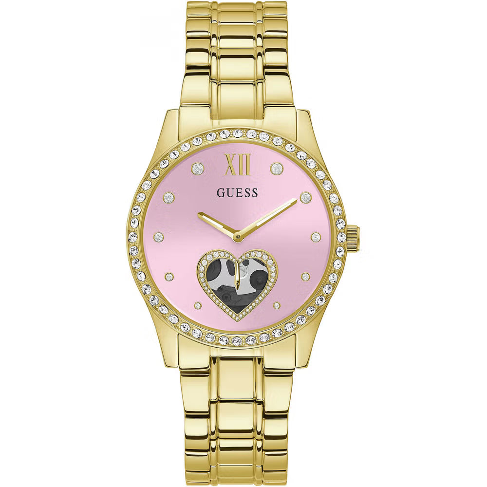 Orologio solo tempo donna Guess collezione Be Loved in metallo rosè GW0380L2