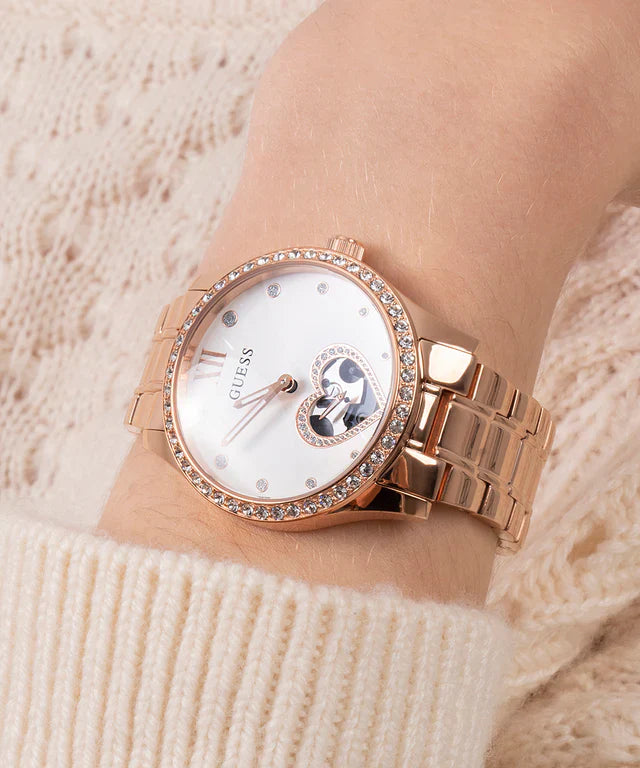 Orologio solo tempo donna Guess collezione Be Loved in metallo rosè GW0380L3
