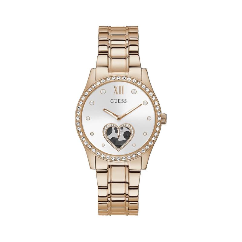 Orologio solo tempo donna Guess collezione Be Loved in metallo rosè GW0380L3
