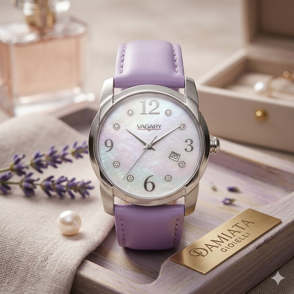Orologio solo tempo donna Vagary in acciaio e pelle IE6-619-90