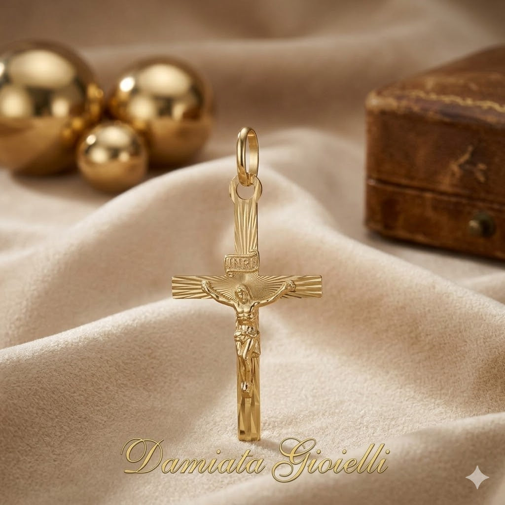 Ciondolo a croce unisex IGOLD in oro giallo J2M2OU