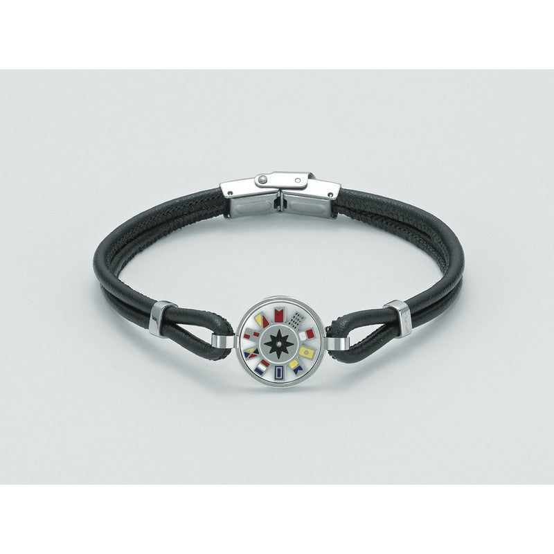 Bracciale uomo Yukiko in acciaio e pelle KBRD1231